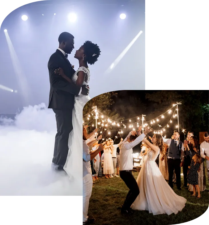 Newlyweds during their first dance